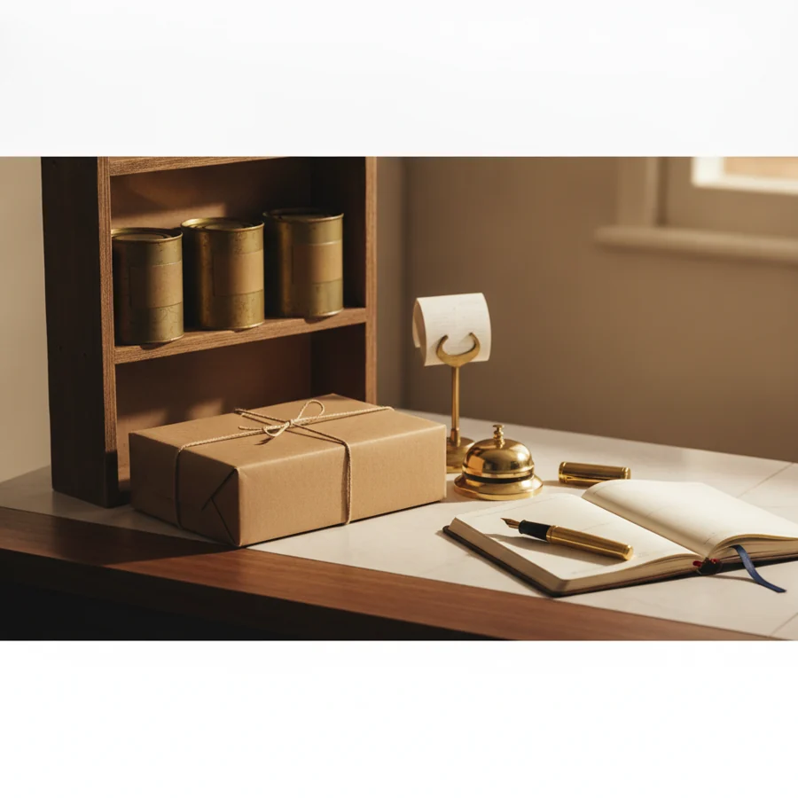 Editorial still life representing the economics of a Business services / retail business